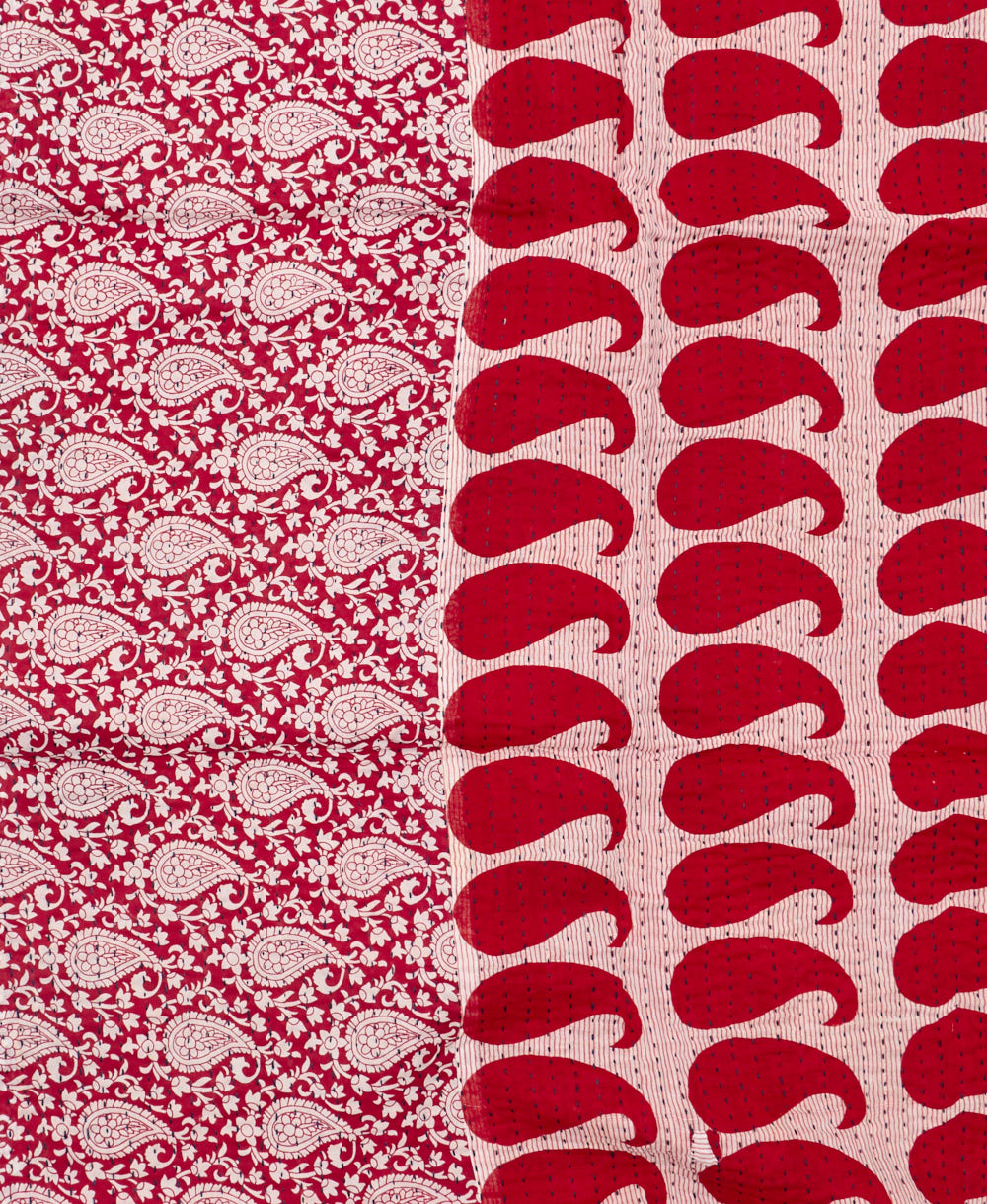 kantha blanket with kantha stitching