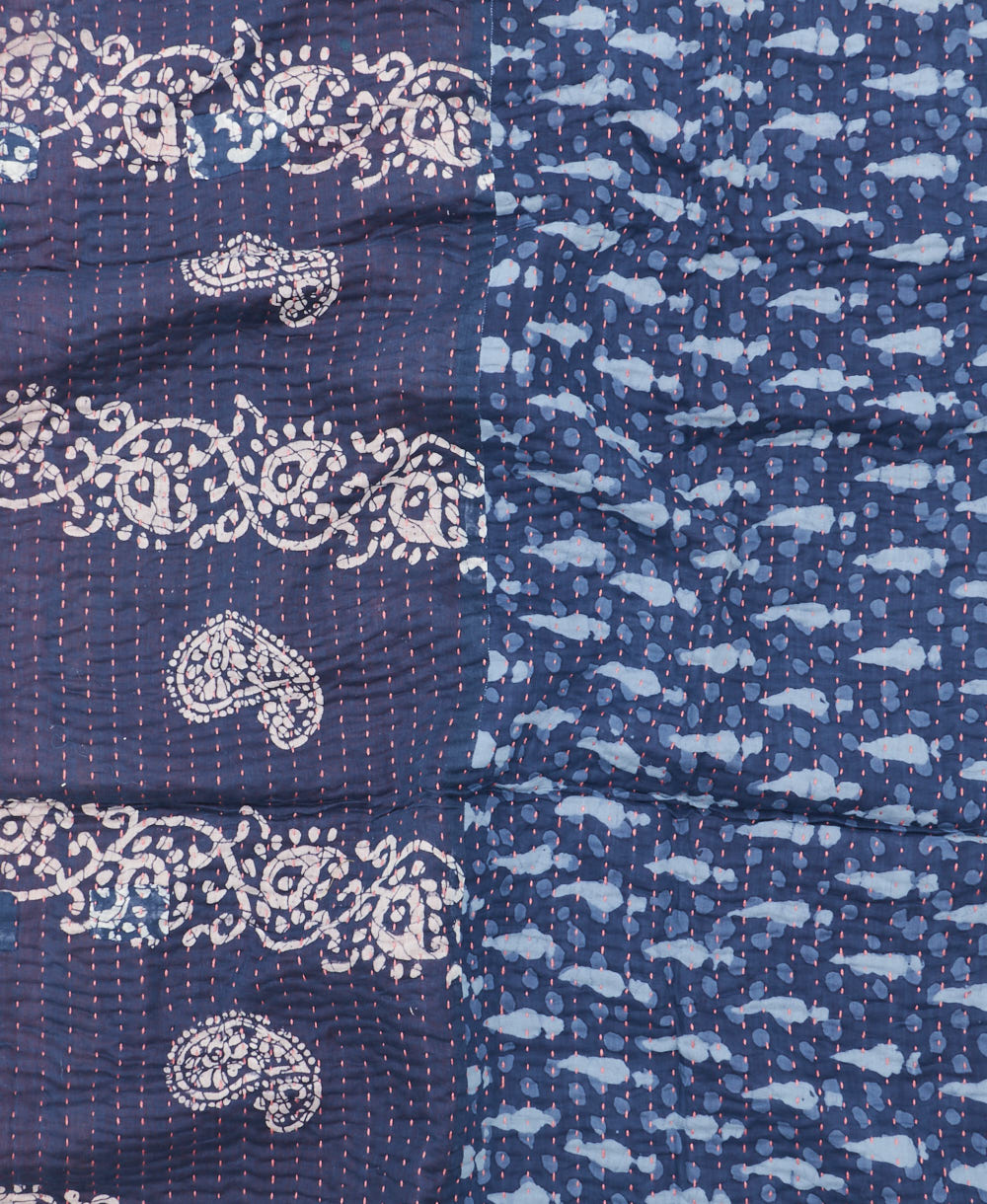 kantha blanket with kantha stitching