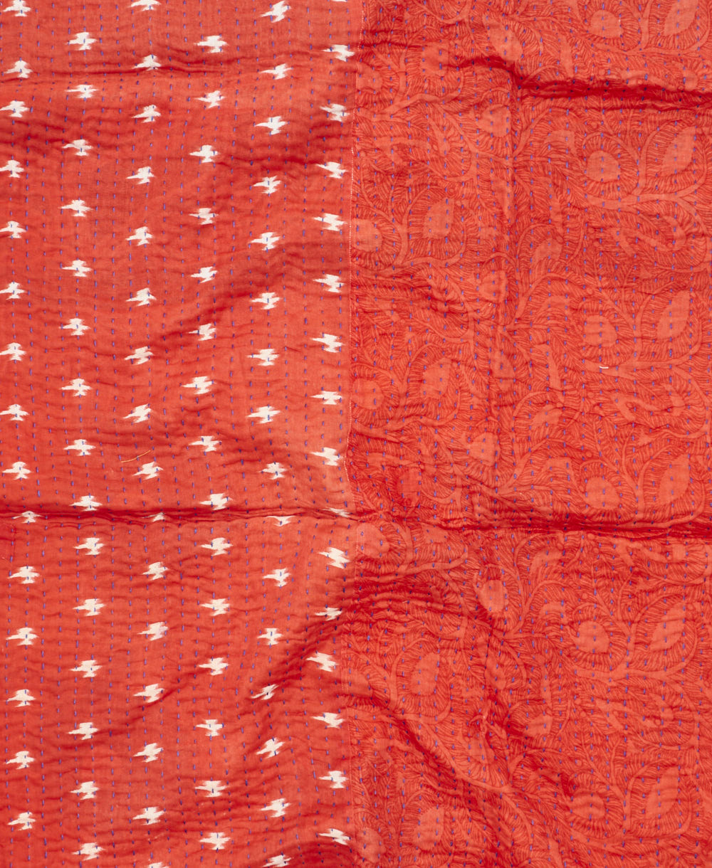 kantha blanket with kantha stitching
