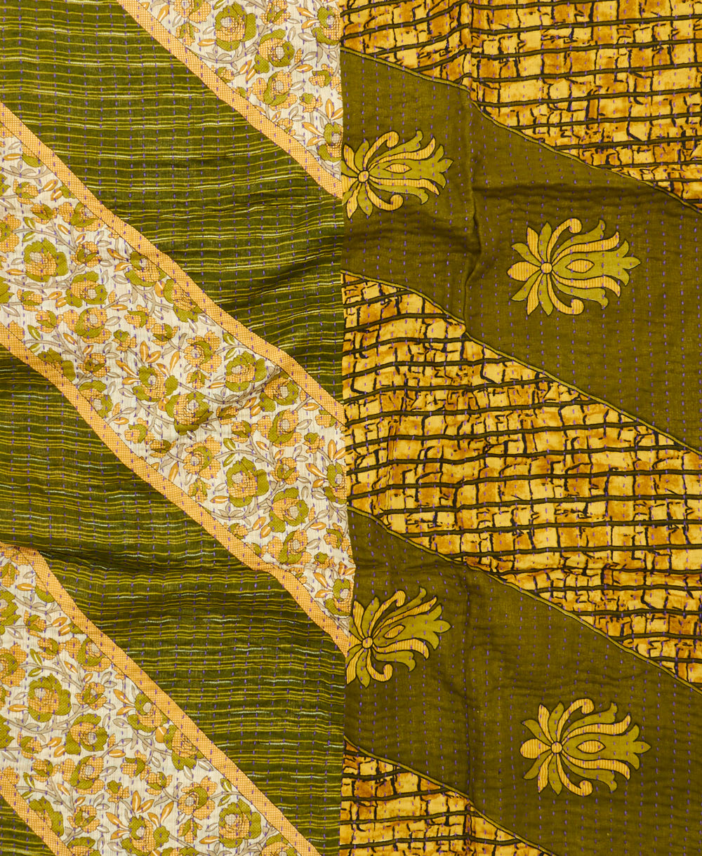 kantha blanket with kantha stitching