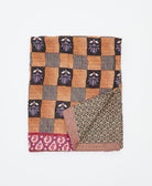 small kantha quilt handmade in India by women artisans from vintage cotton saris
