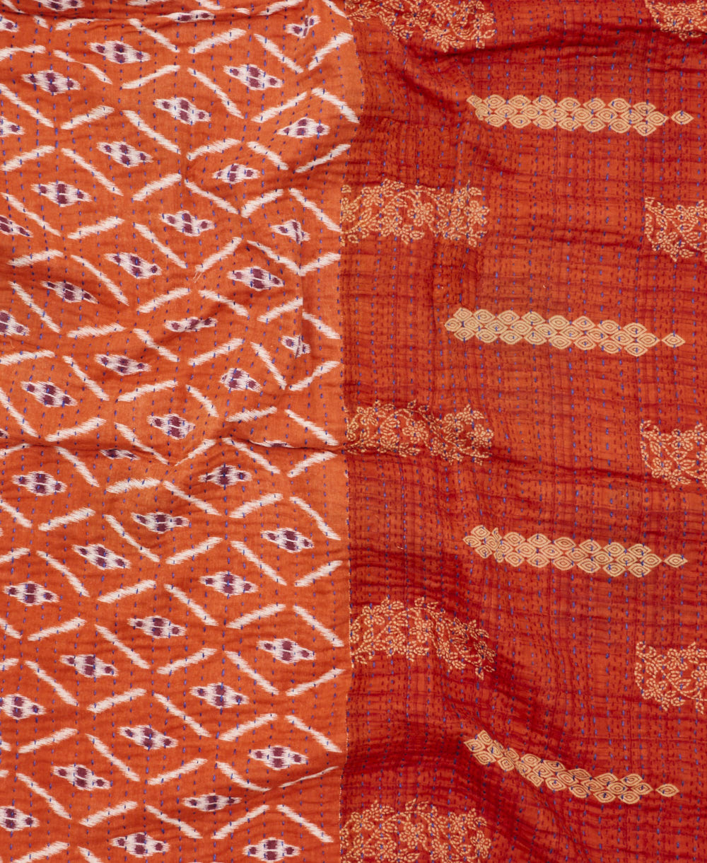 kantha blanket with kantha stitching