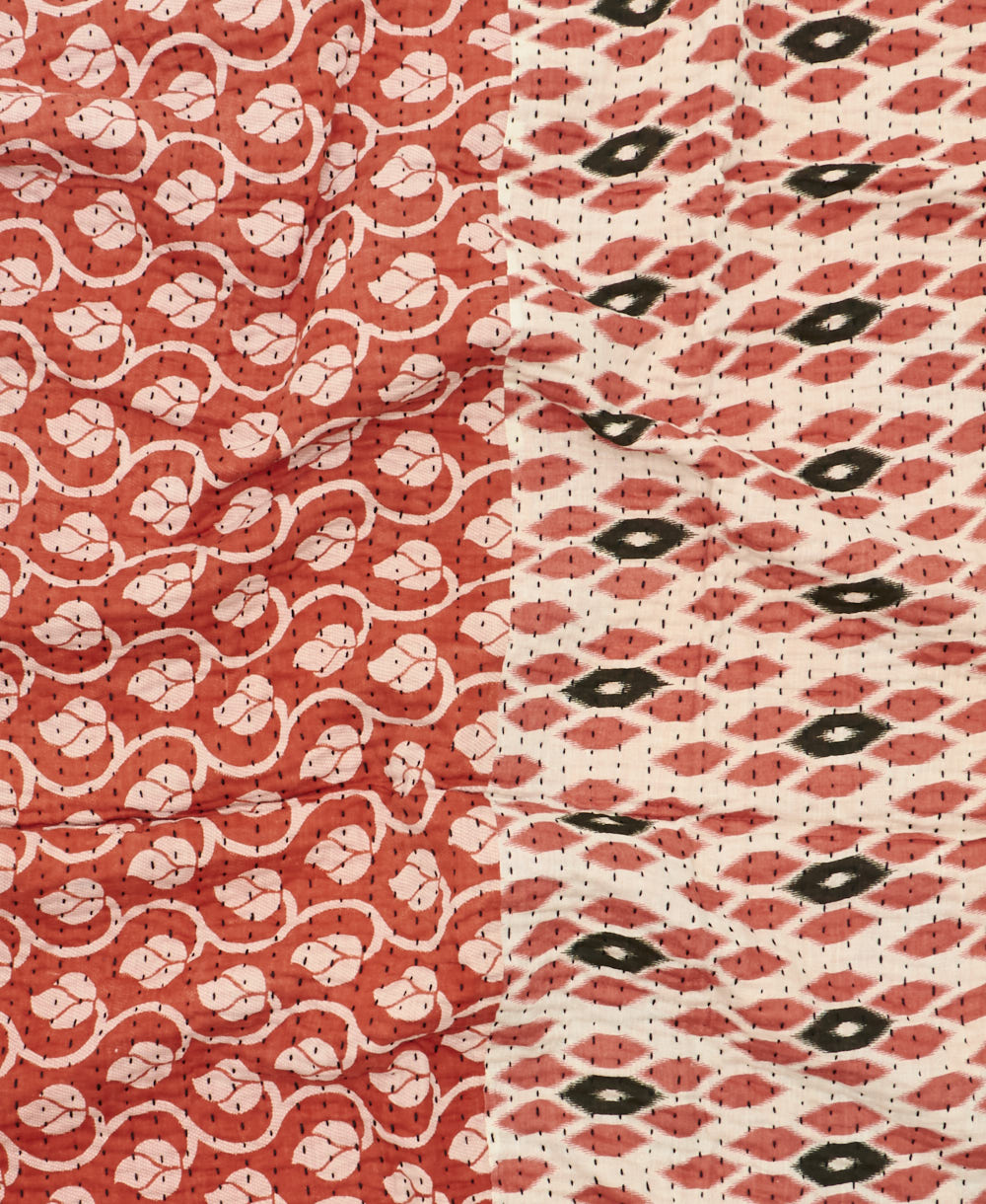 kantha blanket with kantha stitching