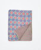 small kantha quilt handmade in India by women artisans from vintage cotton saris
