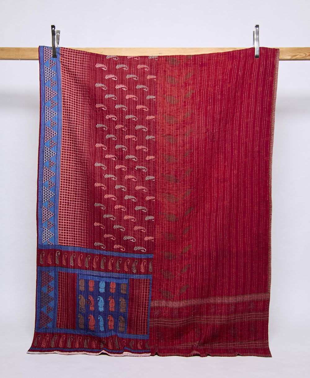 twin kantha quilt handmade in India