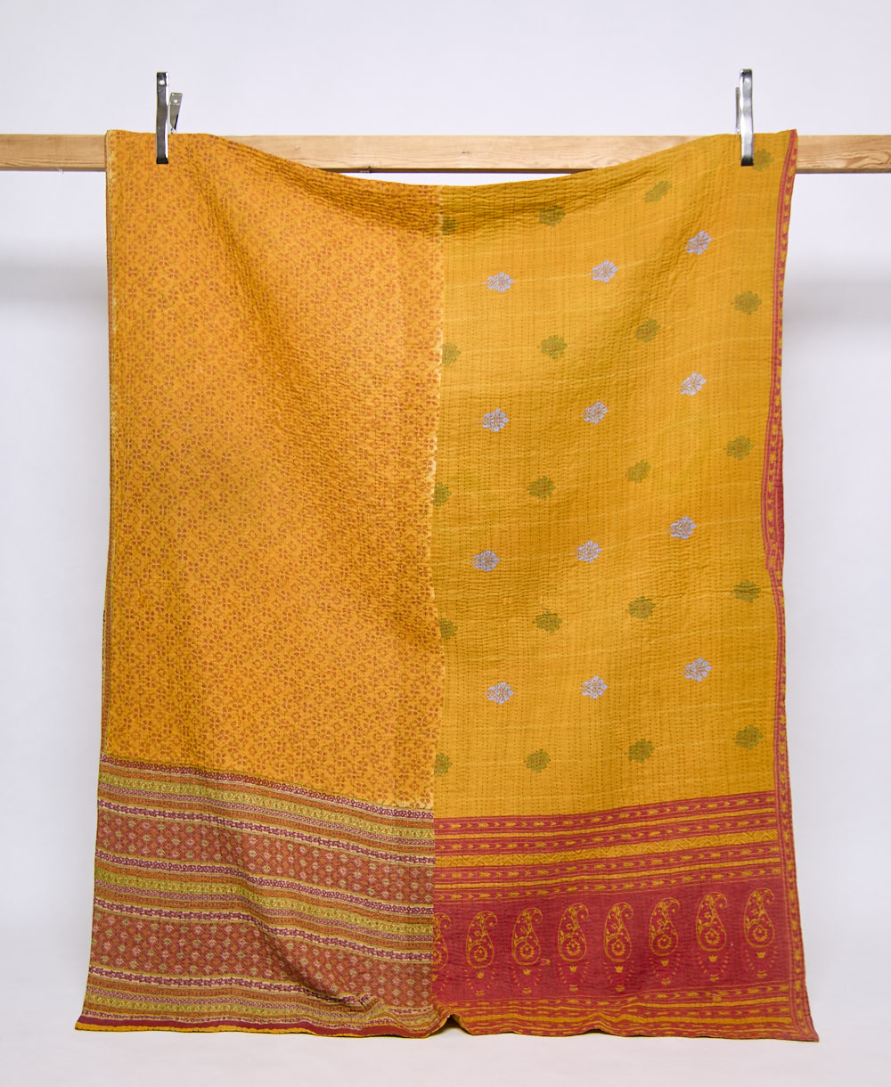 twin kantha quilt handmade in India