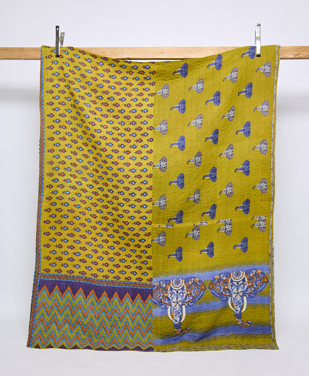 twin kantha quilt handmade in India