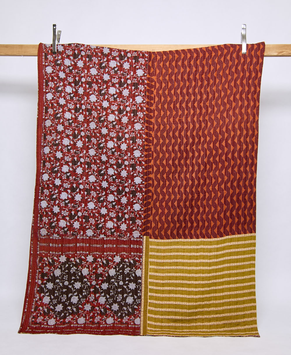 twin kantha quilt handmade in India