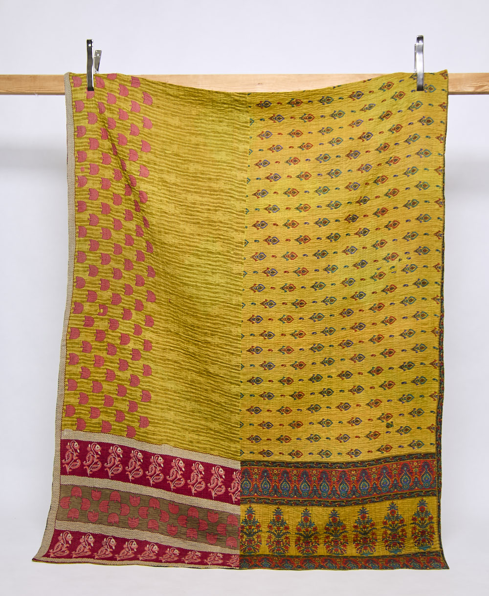 twin kantha quilt handmade in India