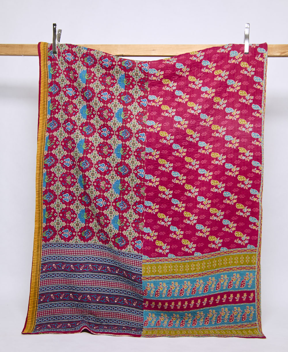 twin kantha quilt handmade in India