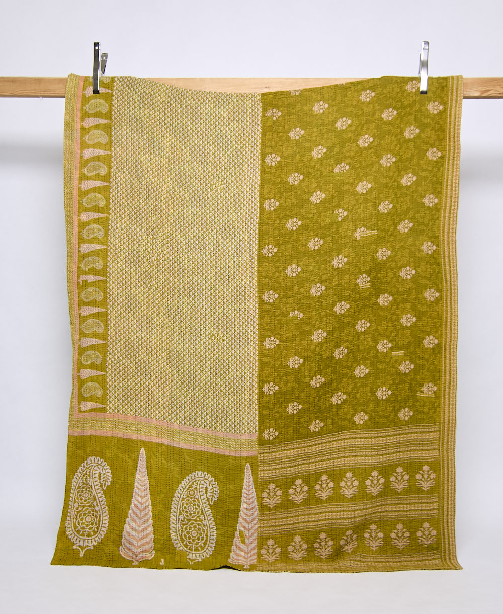 twin kantha quilt handmade in India