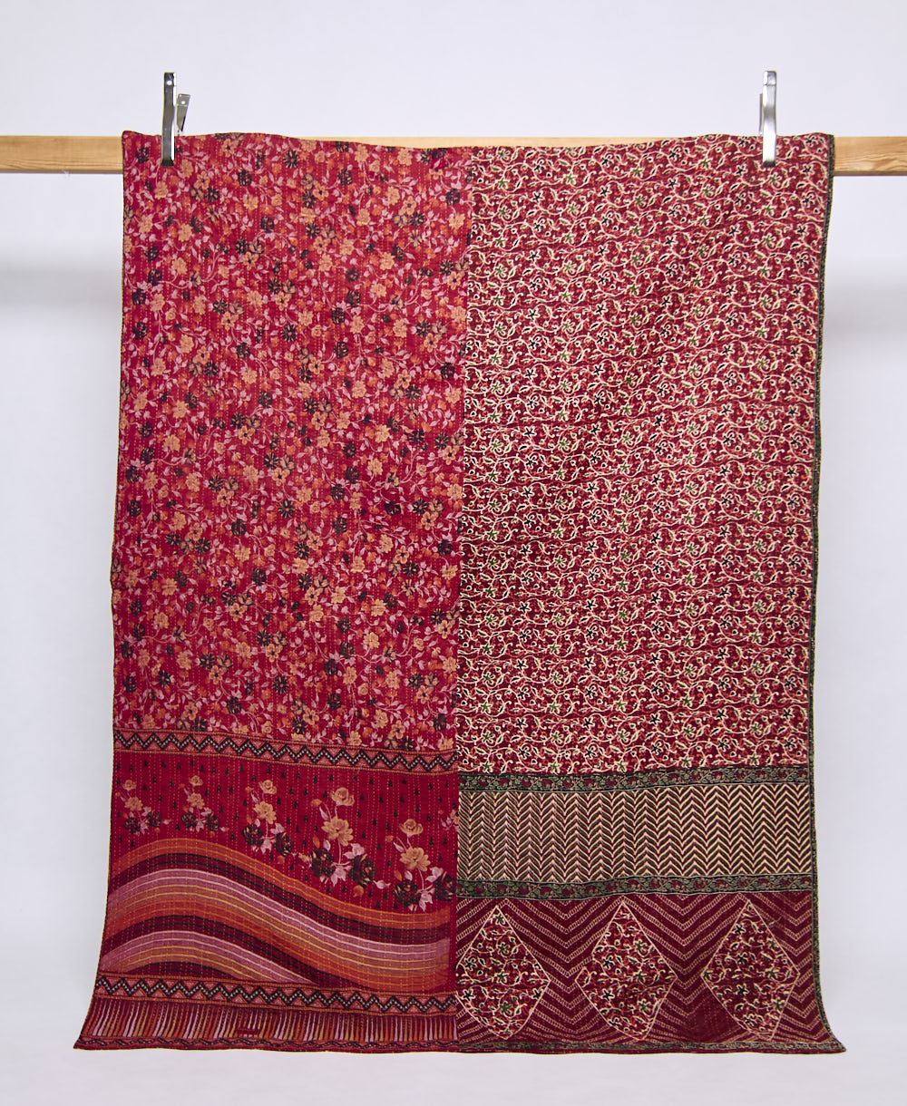 twin kantha quilt handmade in India