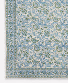 blue & green hand block printed floral kaftan design