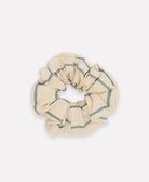 handmade organic cotton spruce grid patterened scrunchie