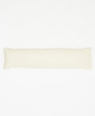 cabana stripe long lumbar pillow in mustard yellow made from 100% organic cotton