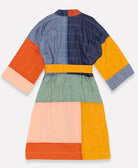 modern cotton robe with colorblock design handmade in India