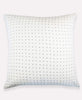 white euro sham with hand-embroidered cross-stitch pattern by Anchal