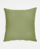 GOTS certified organic cotton sage green throw pillow handmade in India by women artisans