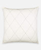 embroidered euro sham in bone white with hand-stitched diamond pattern