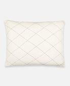 embroidered pillow sham with hand-stitched diamond pattern from 100% organic cotton