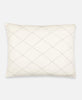 embroidered pillow sham with hand-stitched diamond pattern from 100% organic cotton