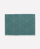 spruce green cotton placemat with white triangle embroidery handmade in India