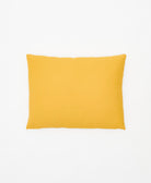 mustard yellow small pillow made from 100% organic cotton & non-toxic dyes for the sustainable home