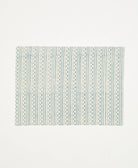 cobalt blue and white block printed rectangle cotton placemat