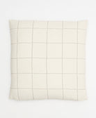 off-white grid pattern throw pillow made from organic cotton