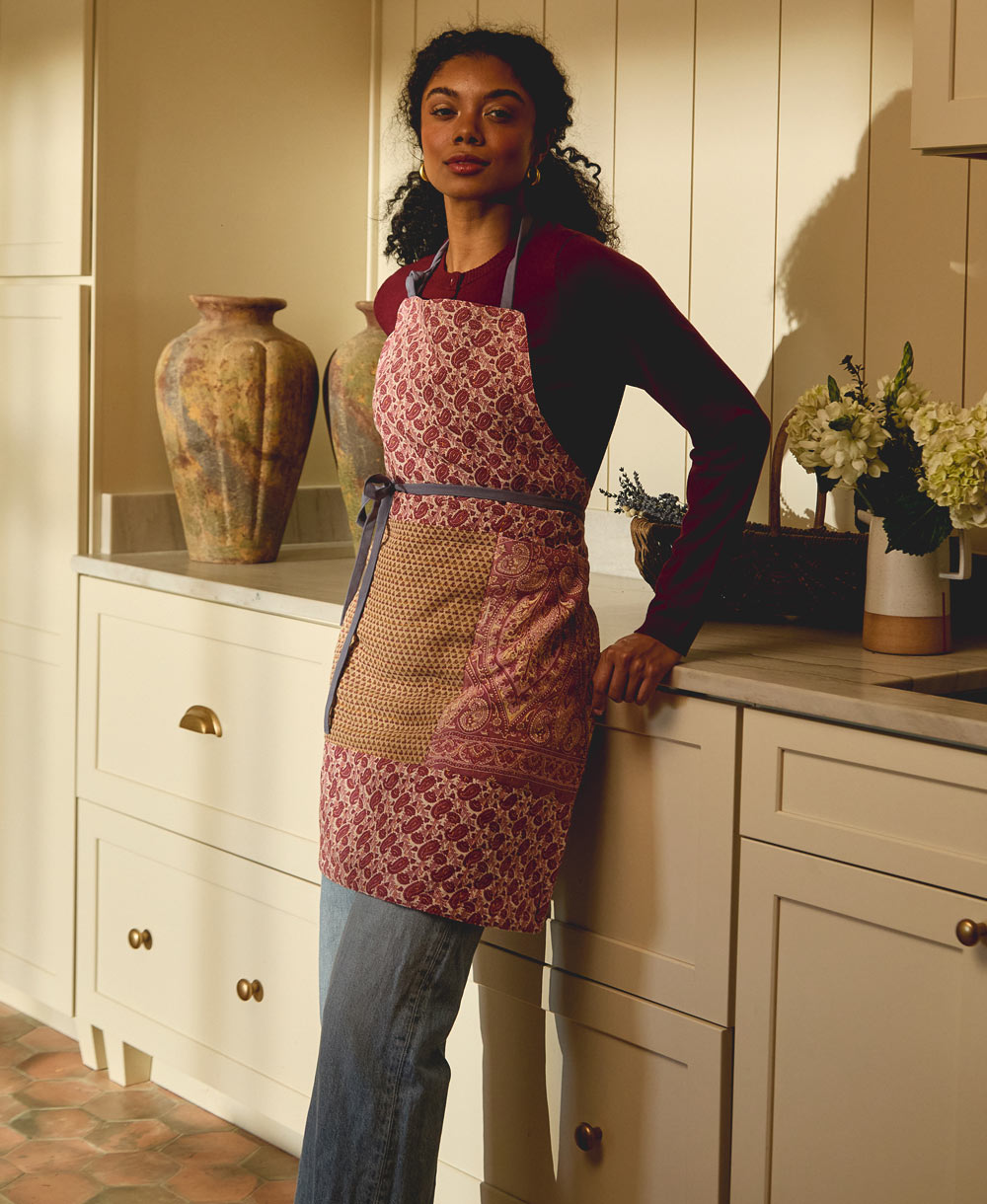 Kantha Bib Apron - No. 250619 | Adjustable Aprons – Anchal Project