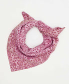 artisan-made vintage cotton bandana in a paisley pink floral design