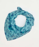 artisan-made vintage cotton bandana in a blue traditional design