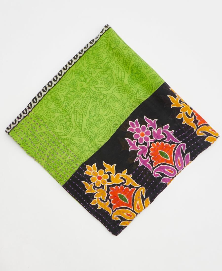 bright floral  print cotton bandana scarf handmade in India