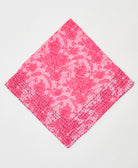 bright pink classic floral cotton bandana scarf handmade in India
