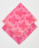 ethically crafted pink floral bandana featuring kantha hand stitching 