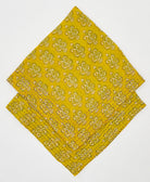 bright yellow paisley bandana with kantha hand stitching 