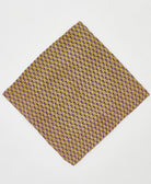 tan and purple geometric cotton bandana scarf handmade in India
