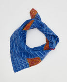 artisan-made vintage cotton bandana in a cobalt blue striped design
