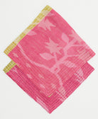 embroidered bandana made from vintage cotton saris in hot pink & yellow abstract print