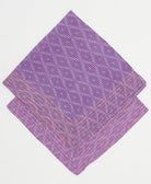 embroidered bandana made from vintage cotton saris in purple diamond print