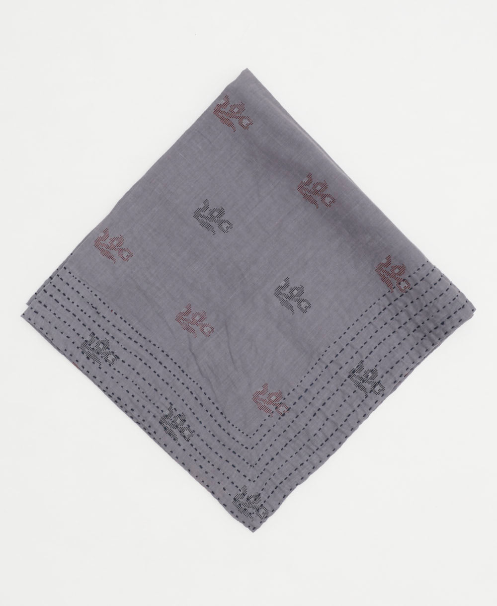 purple-grey cotton bandana made in India from unique vintage cotton saris