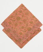 eco-friendly bandana scarf in coral and tan floral print made by women artisans in India