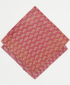 eco-friendly pink bandana scarf with tan abstract floral print made by women artisans