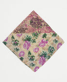 lilac and emerald green abstract floral print cotton bandana handmade in India