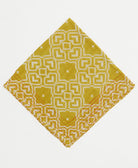 chartreuse yellow cotton bandana with white southwestern-inspired diamond print