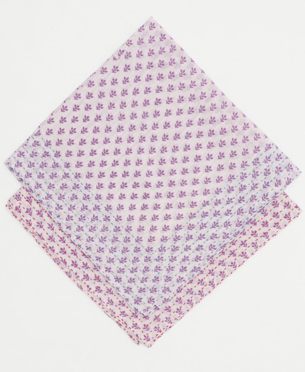 lavender bandana in tiny floral print handmade by women artisans in India