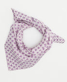 floral vintage bandana in lavender made from vintage cotton saris in India