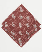 mocha brown bandana scarf with pink dots and white floral accents