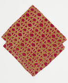 geometric print bandana in hot pink and tan handmade in India from vintage cotton saris