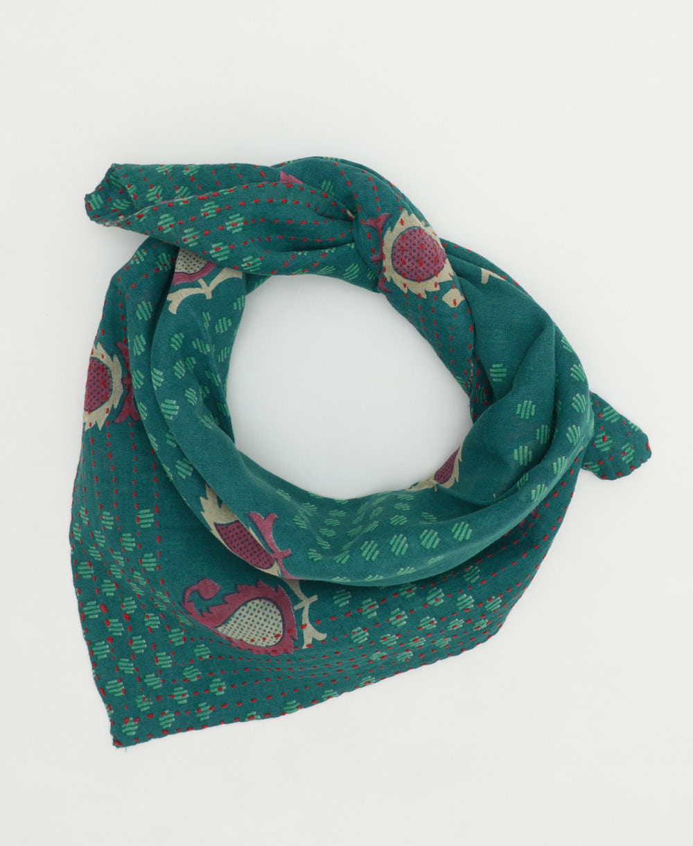 vintage bandana scarf handmade from vintage cotton saris by all women artisans in India